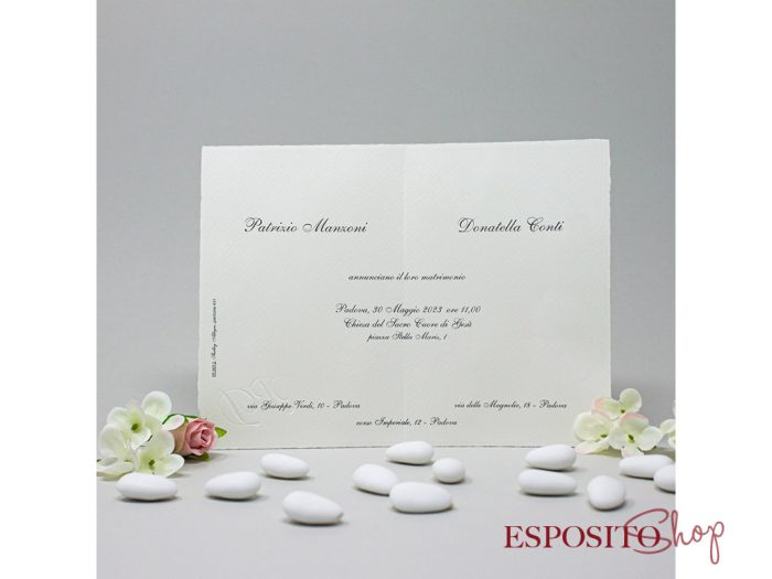 Partecipazione rettangolare classica in carta Amalfi BP050012