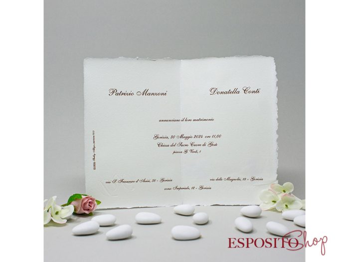 Partecipazione classica rettangolare carta Amalfi BP050858