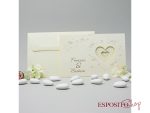 Partecipazione con cuori perlati in rilievo BP051744