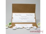 Partecipazione carta kraft con pizzo e cordoncino BP051806