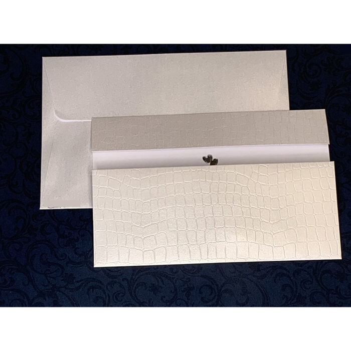 Partecipazione in carta perlata con cuori in argento BP051683 - immagine 2