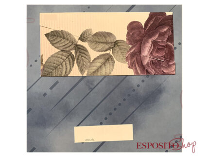 Partecipazione con rosa bordeaux e righe rosa F1666