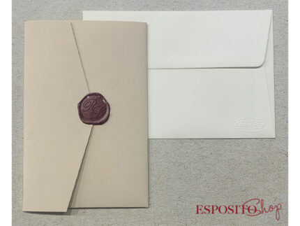 Partecipazione con tasca rosa cipria F1765
